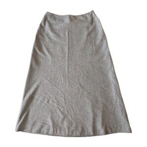 Ralph Lauren Gray Wool Midi Skirt Classic Heritage Chic 14